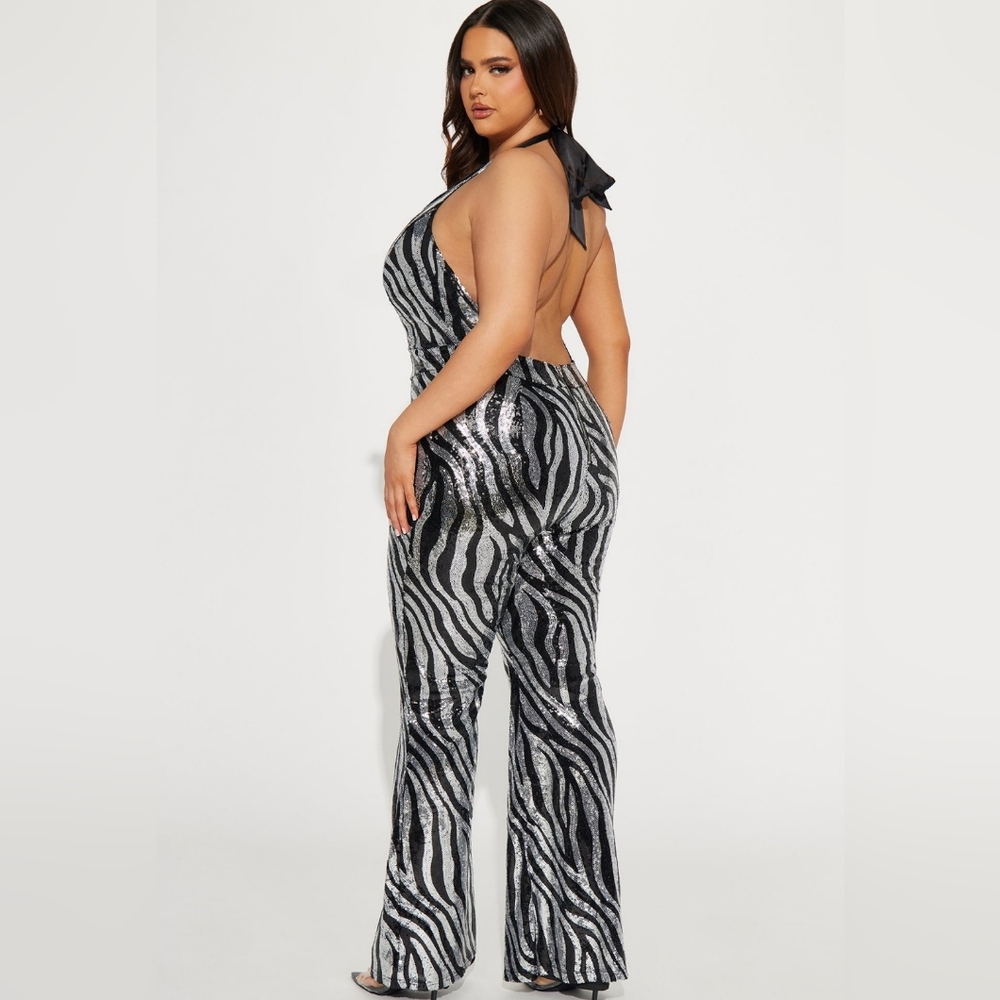 Zebra Sequin Jumpsuit